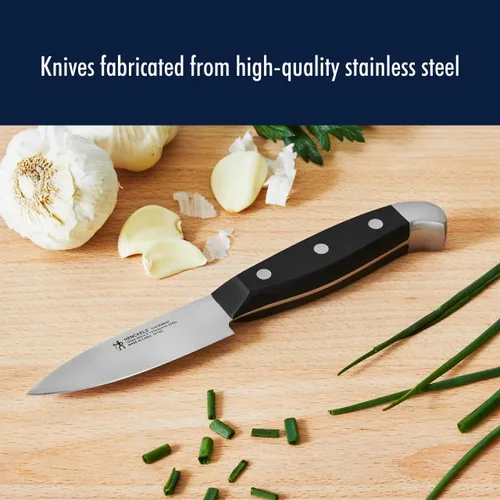 Vista 4 de HENCKELS Statement - Juego de cuchillos de afeitar afilados, cuchillo Santoku de 7 pulgadas, cuchillo de pelar, diseño alemán informado por más