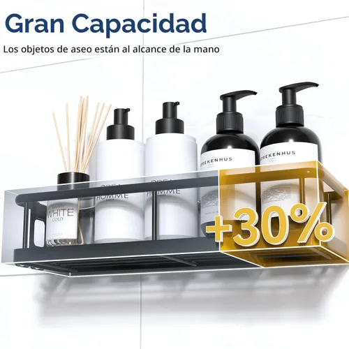 Vista 4 de YASONIC Organizador de ducha adhesivo, estantes de ducha a prueba de óxido para ducha interior, organizadores de baño de gran capacidad
