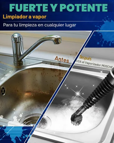 Vista 2 de Limpiador de vapor a presión de mano con juego de accesorios de 11 piezas, vaporizador multisuperficie para limpieza, limpiador de vapor natural