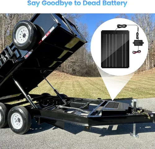Vista 6 de Cargador de Batería Solar y Mantenedor, Kit de Panel Solar Zuomeng de 15W para Remolque de Volcado con Pulso de Mantenimiento Integrado