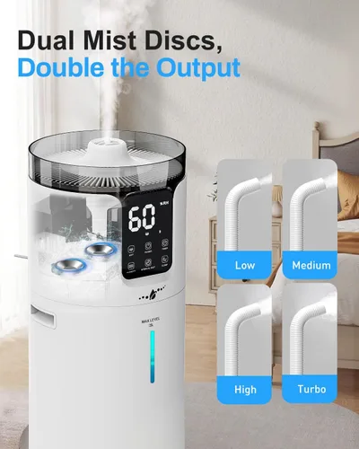 Vista 9 de Lacidoll Humidificador inteligente de 16 litros para habitación grande, humidificador para toda la casa para el hogar, 1500 pies cuadrados
