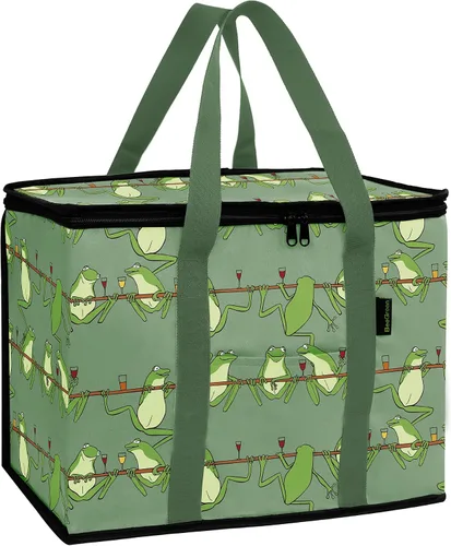 Vista 20 de BeeGreen Bolsa térmica térmica suave para comestibles, compras, playa, viajes, almuerzo, plegable, a prueba de fugas, enfriadores de hielo grandes