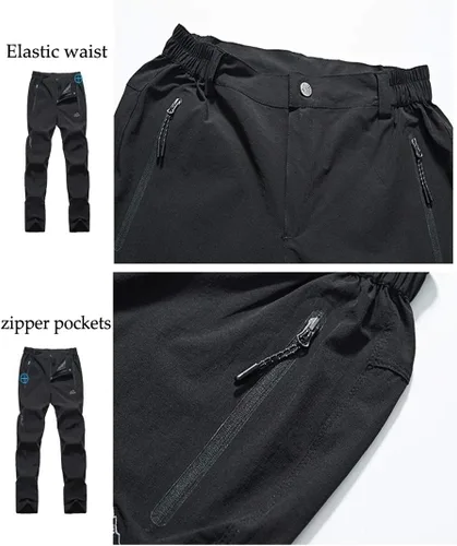 Vista 4 de Rdruko Pantalones deportivos ligeros de secado rápido para mujer resistentes al agua con bolsillos