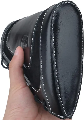 Vista 4 de Culata de cuero completo para pistola de caza, bolsas de soporte de munición para rifles, ajuste universal
