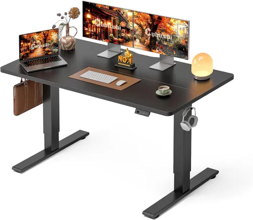 Vista 54 de CubiCubi Escritorio eléctrico de pie de 48 x 30 pulgadas, escritorio de pie ajustable en altura con ajustes preestablecidos de memoria, escritorio