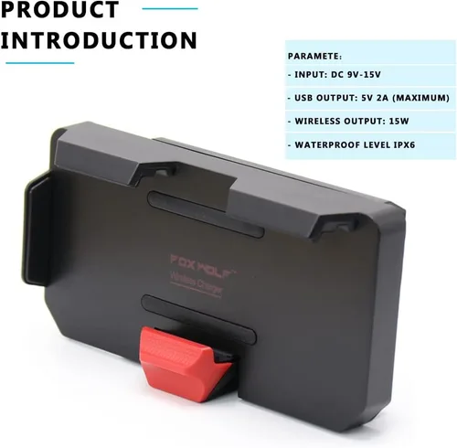 Vista 5 de Soporte de teléfono para motocicleta R1200GS, soporte para teléfono móvil con puertos de carga USB duales para R1200GS F800GS ADV F700GS R1250GS