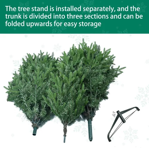 Vista 8 de Treepool Árbol de Navidad Artificial de 4 Pies con 668 Puntas de Ramas Mixtas PE y PVC, Árboles Falsos de Navidad de Abeto Premium con Bisagras Sin