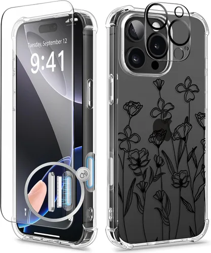 Vista 107 de GVIEWIN - Funda para iPhone 11 con protector de pantalla + protector de lente de cámara, cubierta protectora transparente suave de poliuretano