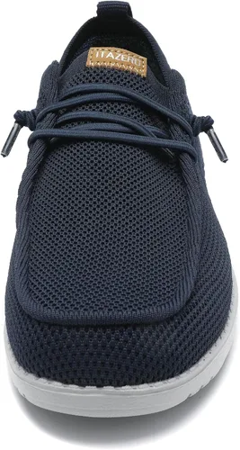Vista 4 de 1TAZERO Zapatos casuales para hombre con plantillas de soporte de arco, mocasines para fascitis plantar