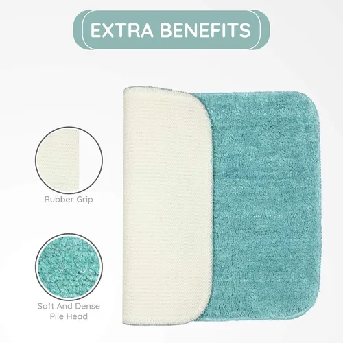 Vista 3 de RAJRANG - Alfombra de baño antideslizante para baño, 17 x 24 pulgadas, suave, absorbente, lavable, alfombra para puerta, decoración del hogar