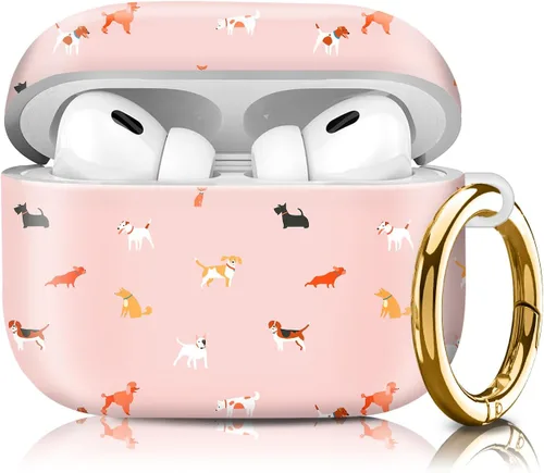 Vista 8 de Funda compatible con AirPod Pro de 2ª/1ª generación, ligera y duradera, resistente con llavero, diseño elegante funda para AirPod para mujer