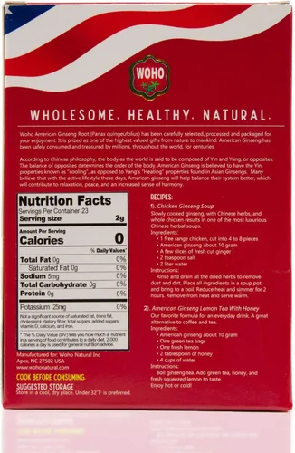 Vista 2 de WOHO Ginseng americano medio corto mediano (caja de 2 onzas)