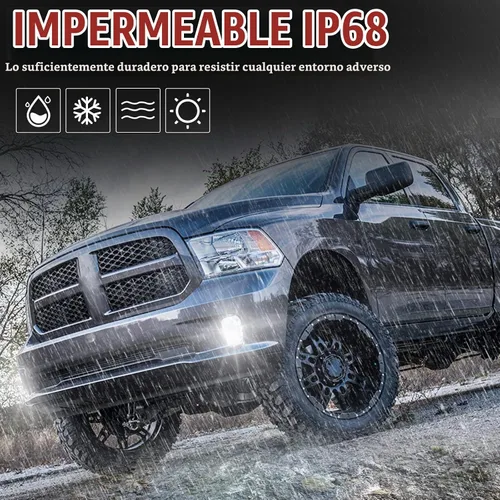 Vista 5 de BUNKER INDUST Dodge Ram - Juego de luces antiniebla LED con juego de luces de circulación diurna, par de luces antiniebla de conducción tipo L