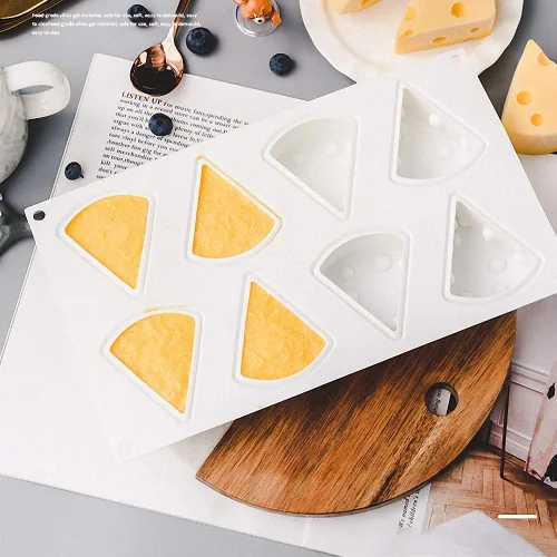 Vista 5 de 2 moldes de silicona para queso 3D, molde en forma de queso para hornear postre mousse para pasteles, herramientas de pastelería, herramientas