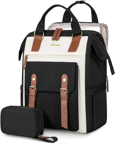 Vista 21 de LOVEVOOK - Mochila para laptop, para viaje de trabajo, bolso de enfermera, profesor, médico, viajero, para computadora de negocios, mochila
