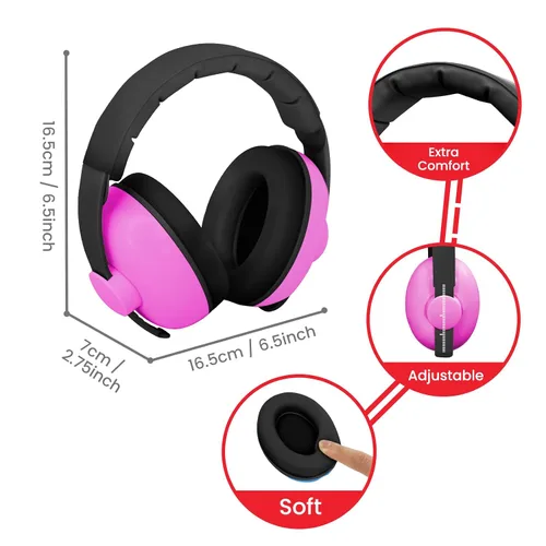 Vista 27 de Auriculares de bebé para protección contra el ruido, color blanco