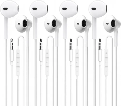 Vista 8 de Paquete de 4 auriculares USB C, auriculares USB tipo C estéreo de alta fidelidad USB C con micrófono de control de volumen compatibles con Samsung