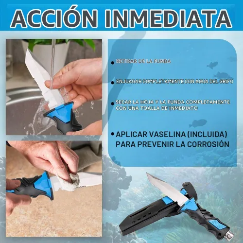Vista 5 de Comfecto Cuchillo de buceo con funda y correa para la pierna