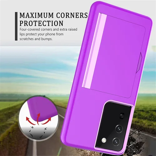 Vista 5 de Asuwish Funda compatible con Samsung Galaxy S21 Glaxay S 21 5G de 6.2 pulgadas y protector de pantalla de vidrio templado, accesorios de celda