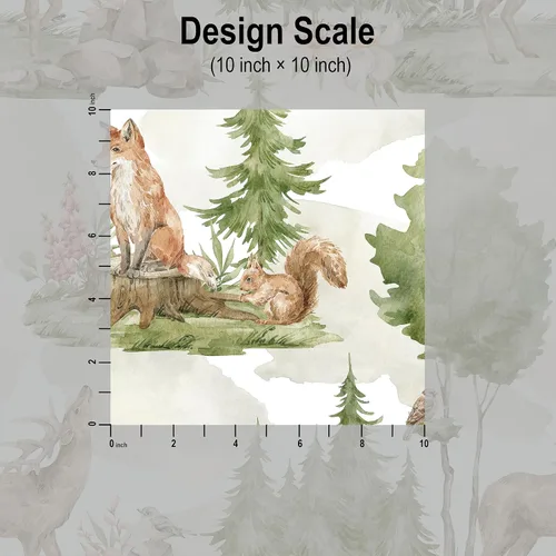Vista 7 de Blooming Wall DPY25-5 - Papel tapiz autoadhesivo removible con diseño de animales en bosques verdes