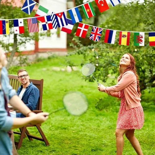Vista 5 de KERDA Banderas internacionales del mundo de 224 países, decoración para juegos olímpicos, escuela, bares, eventos deportivos, gran apertura, 8.2 x