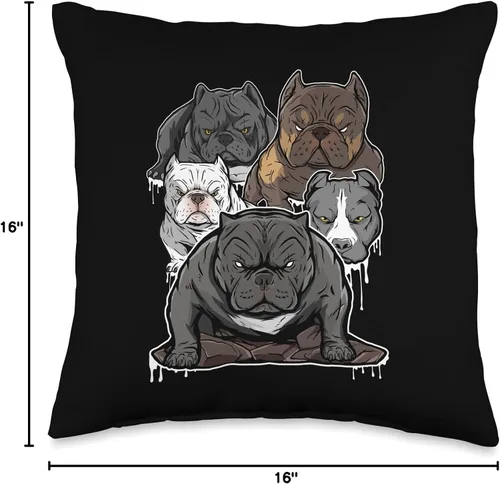 Vista 4 de Pitbull shirt, Pitbull terrier, Bully American pit Camisa, Pitbull Terrier, American Bullies - Almohada para perro, 16 x 16 pulgadas, multicolor