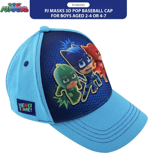 Vista 3 de PJ Masks Boys' Baseball Cap - 3D Catboy, Owlette, Gekko Curved Brim Snap Back Hat (2T-7)