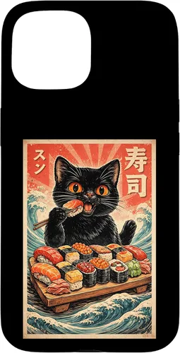 Vista 6 de Cute Kawaii Sushi Cat Funny Japanese Cat Eating Sushi Case for iPhone XR