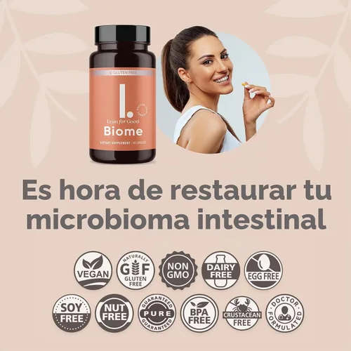 Vista 5 de Biome, fórmula probiótica de 9 cepas, apoya un microbioma intestinal equilibrado, potentes probióticos intestinales con fitosoma Greenselect - 60