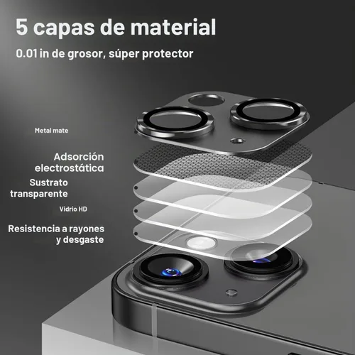 Vista 6 de Korecase para iPhone 14 / iPhone 14 Plus Protector de Lente de Cámara, Protector de Pantalla de Cámara de Vidrio Templado HD Antiarañazos, Película
