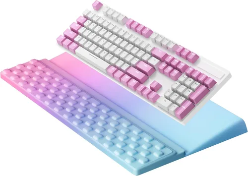 Vista 24 de Ospelelf Almohadilla para reposamuñecas para teclado, cómodo soporte ergonómico para teclado, accesorios de escritorio de oficina, artículos Anémona