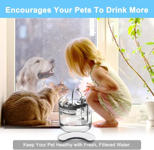 Vista 7 de Filtro de fuente de agua para gatos, 6 piezas, filtro de fuente de gato lavable en forma de arco, con sistema de filtración triple, carbón activado