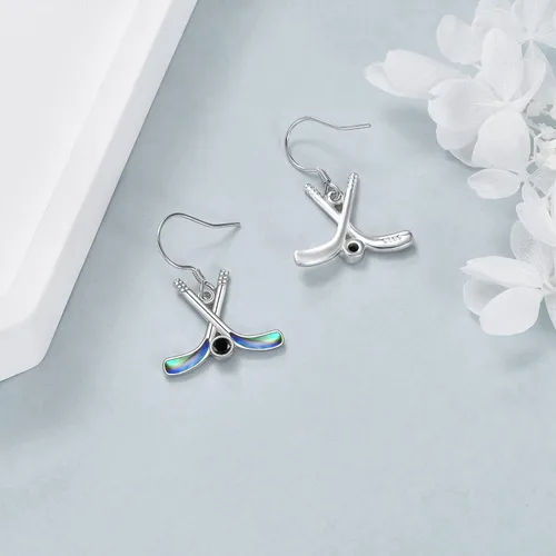 Vista 3 de YAFEINI Regalos de joyería para amantes de los deportes, plata de ley 925 para golf, fútbol, hockey, voleibol, pelota de tenis, aretes para mujeres