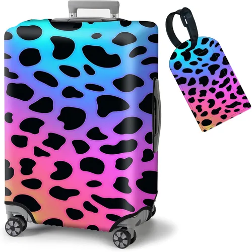 Vista 8 de FUYOCWE Fundas de equipaje para maleta, aprobadas por la TSA, protector elástico lavable para maleta, se adapta a accesorios de viaje de 19 a 32