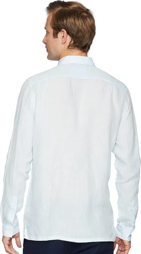 Vista 3 de Lacoste Camisa casual de lino con botones para hombre azul (Rill Light Blue)