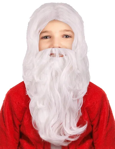 Vista 2 de Narwhal Novelties Peluca de Papá Noel para niños y barba de Papá Noel Navidad