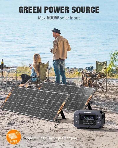 Vista 13 de GRECELL Estación de Energía Portátil 2200W Generador Solar 1126Wh Paquete de Batería LiFePO4 con Carga AC de 1200W y Carga Solar de 800W, Carga