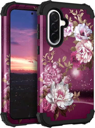 Vista 44 de Hocase Funda para Galaxy A37 5G, protección resistente a prueba de golpes, parachoques de goma de silicona suave+funda protectora híbrida