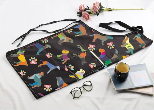 Vista 7 de MBMSO Delantal de aseo para perros con bolsillo, regalo colorido para amantes de los perros para peluqueros