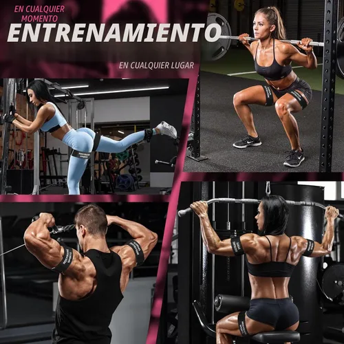 Vista 7 de Bandas de glúteos para entrenamiento, bandas de restricción de flujo sanguíneo para mujeres/hombres, bandas ajustables de resistencia a la oclusión