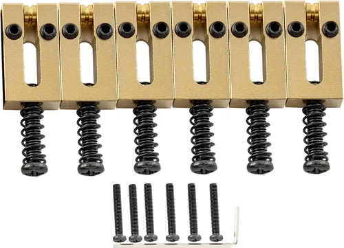 Vista 11 de Musiclily Sillas de puente de guitarra de latón ultra de 0.413 in, sillín de puente de trémolo para Fender Telecaster Tele Stratocaster Strat ST TL
