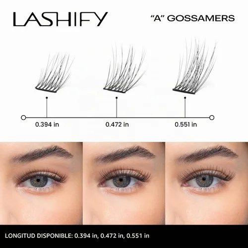 Vista 4 de Lashify Amplify - Extensiones de pestañas Gossamer DIY de 0.551 pulgadas, color negro, pestañas postizas fáciles para un aspecto natural