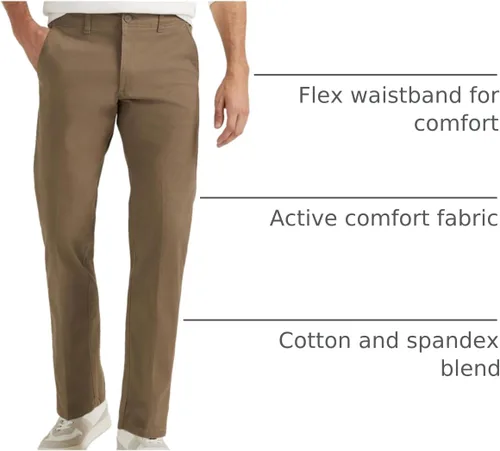 Vista 13 de Lee Extreme Motion Pantalón regular recto sin pliegues al frente para hombre