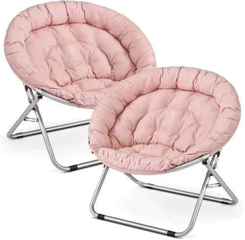 Vista 19 de Cómoda silla con platillo, silla de sala de estar, silla plegable acolchada suave de piel sintética, silla de luna cómoda para sala de estar