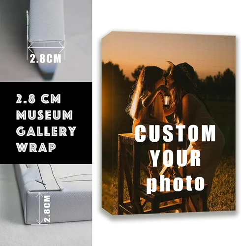 Vista 4 de Impresiones en lienzo personalizadas (lienzo enmarcado, 8 x 8 pulgadas), impresión de lienzo personalizada con tu foto, perfecto para decoración