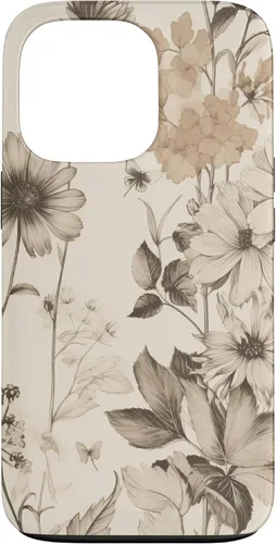 Vista 10 de Aesthetic Minimalist Wildflowers Women Floral Neutral Cream Case for iPhone 17