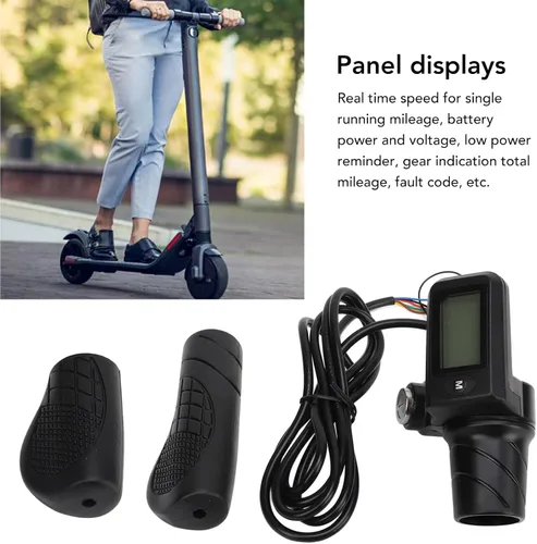 Vista 2 de Alomejor Empuñadura de acelerador de scooter eléctrico, pantalla LCD, diseño de medio acelerador, acelerador de bicicleta eléctrica de 0.886 in