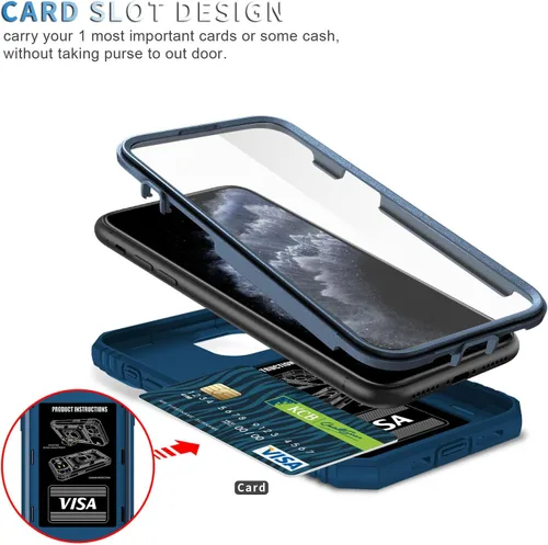 Vista 2 de Fetrim Funda para iPhone 11 PRO MAX, Funda de teléfono con soporte de anillo de rotación para Apple iPhone 11 PRO MAX - Azul