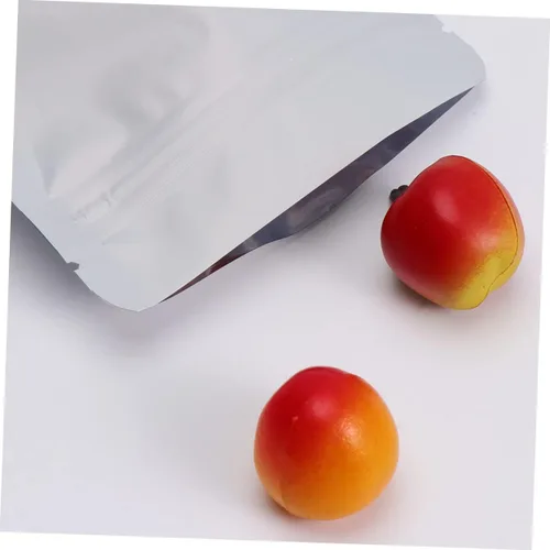 Vista 8 de 100 bolsas con cierre de cremallera aluminizadas con ventana transparente, bolsas de almacenamiento de alimentos para aperitivos y té, embalaje a