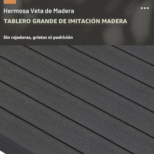 Vista 5 de Solaste - Mesa de café de aluminio para exterior, rectangular de metal para todo tipo de clima, mueble de patio para balcón, jardín, uso en Negro